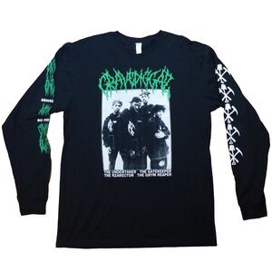 Gravediggaz T-Shirt Men L Black Long Sleeve Graphic Rap RZA Hip Hop Rap Horror